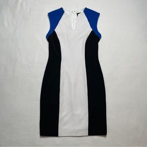 Chelsea Rose Sz 4 Like new color block dress. Black, white & blue.